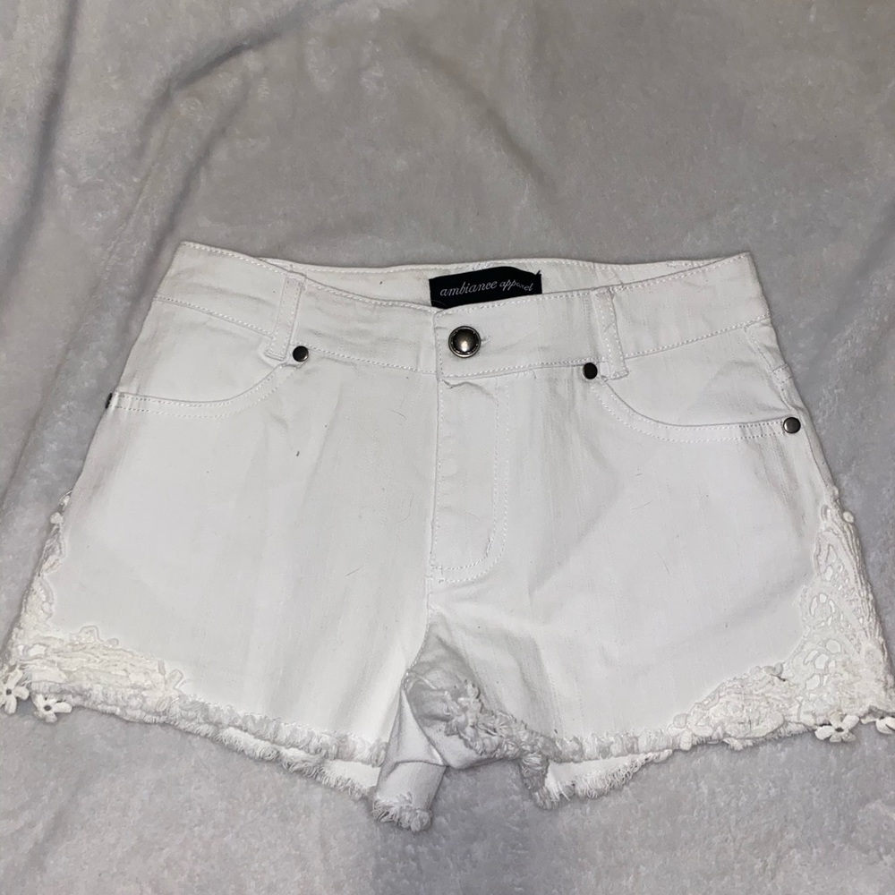 white shorts lace on the side